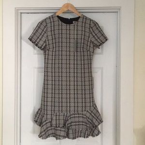 Tweed Ruffle Shift Dress